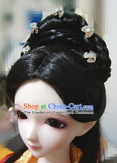 Traditional Handmade Chinese Ancient Princess Hair Accessories Wig for Women
