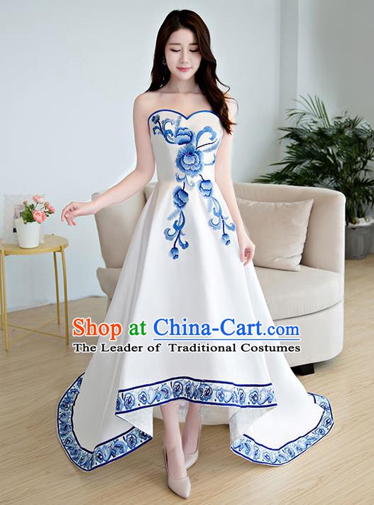 Chinese Style Wedding Catwalks Costume Opening Dance Wedding Bride Full Dress Cheongsam for Women