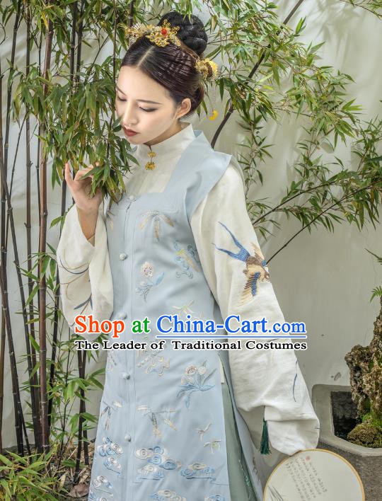 Traditional Chinese Ancient Ming Dynasty Princess Costume Embroidered Long Vest for Women