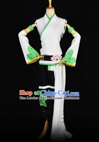 Traditional Chinese Ancient Cosplay Young Lady Costume Folk Dance Clothing