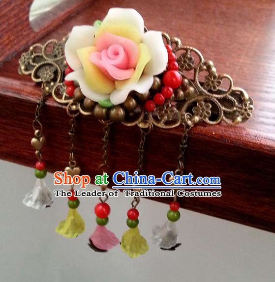 Traditional Handmade Chinese Ancient Classical Hair Accessories Tassel Step Shake Palace Princess Hairpins for Women