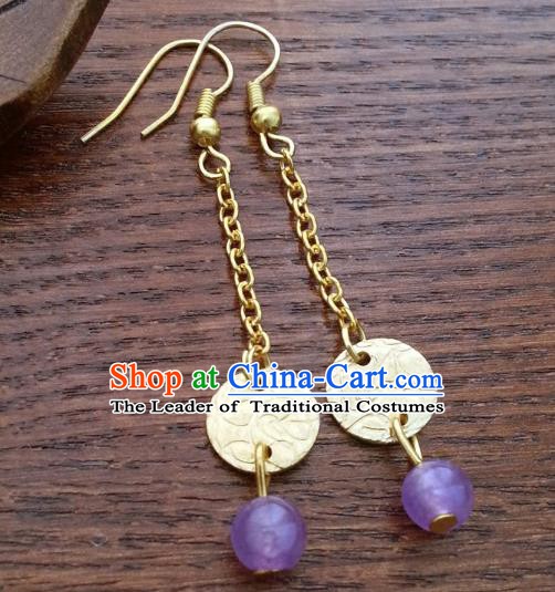 Traditional Handmade Chinese Ancient Princess Hanfu Eardrop Accessories Classical Shell Earrings for Women