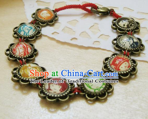 Traditional Handmade Chinese Ancient Classical Accessories Crystal Bracelets for Women