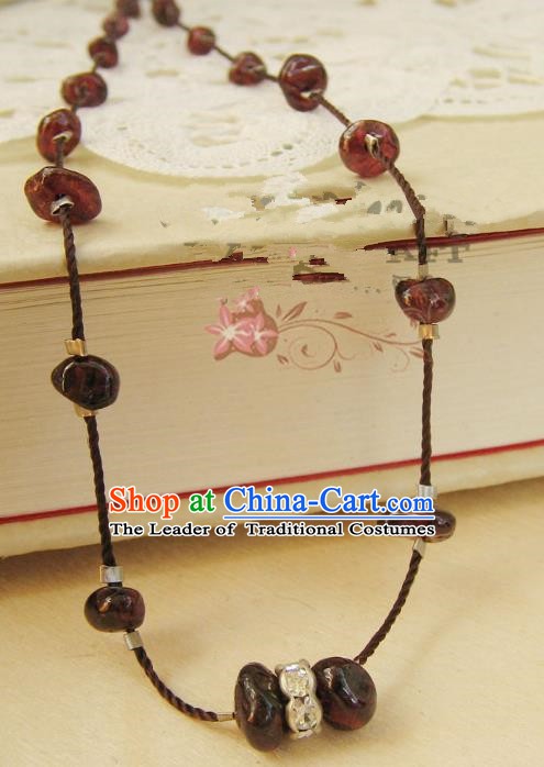 Traditional Handmade Chinese Ancient Classical Accessories Garnet Necklace for Women