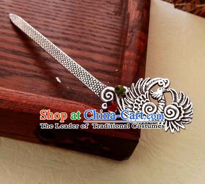 Traditional Chinese Handmade Classical Hair Accessories Ancient Hanfu Phoenix Hairpins for Women