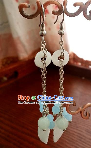 Traditional Chinese Handmade Shell Eardrop Ancient Palace Queen Hanfu Classical Earrings for Women