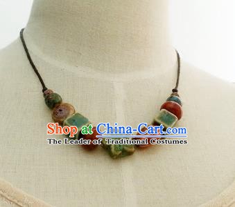 Traditional Chinese Handmade Classical Accessories Ceramics Necklace for Women