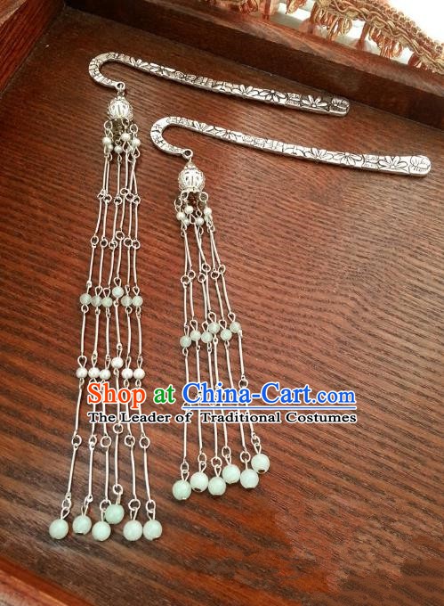 Traditional Handmade Chinese Classical Hair Accessories Ancient Bride Tassel Step Shake Hairpins for Women
