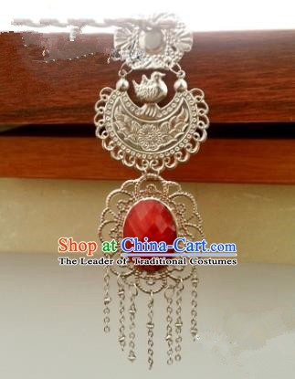 Traditional Handmade Chinese Classical Accessories Brooch Ancient Princess Jade Pendant for Women