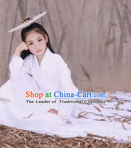 Traditional Chinese Ming Dynasty Swordswoman Costume, China Ancient Knight Clothing for Kids