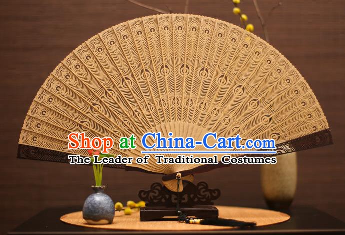 Traditional Chinese Crafts Sandalwood Folding Fan Sandal Fans for Women