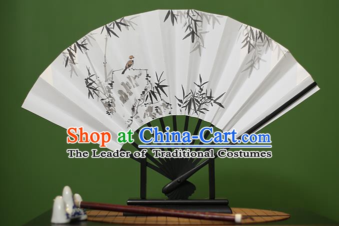 Traditional Chinese Crafts Printing Bamboo Paper Folding Fan, China Handmade Classical Fans for Women