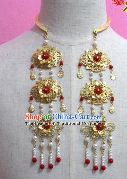 Traditional Chinese Handmade Jewelry Accessories Ancient Bride Necklace Hanfu Pearls Tassel Necklet for Women