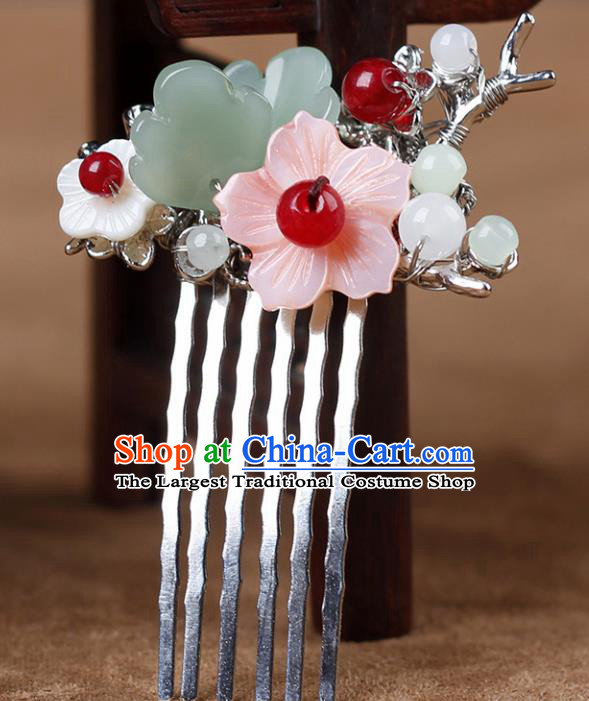 Chinese Ancient Hanfu Hair Accessories Traditional Flowers Hair Comb Hairpins for Women