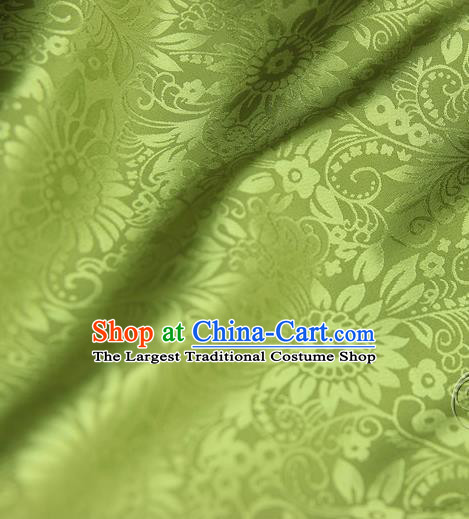 Asian Chinese Traditional Pattern Fabric Green Brocade Silk Fabric Material