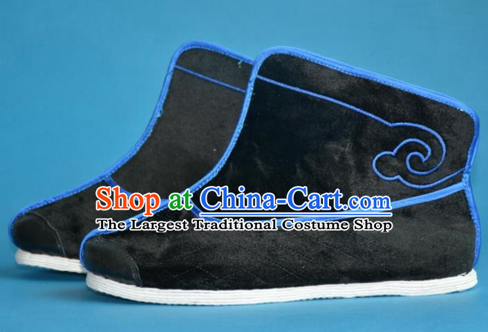 Chinese Traditional Beijing Opera Takefu Shoes Ancient Qing Dynasty Warrior Boots for Men