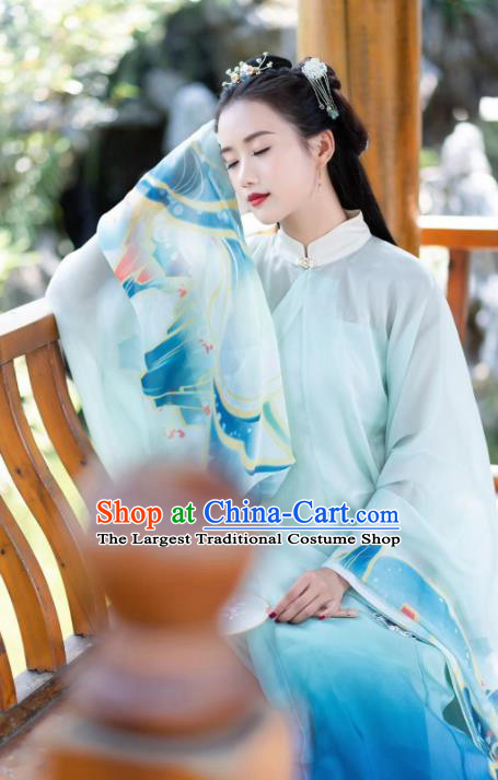 Chinese Ancient Ming Dynasty Princess Hanfu Dress Traditional Embroidered Costumes for Women