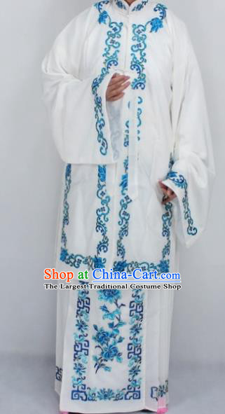 Chinese Traditional Peking Opera Nobility Lady Costumes Ancient Embroidered White Dress for Women