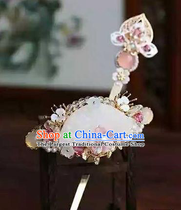 Chinese Traditional Hair Accessories Ancient Handmade Hanfu Jade Hairpins Hair Crown for Women