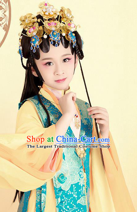 Traditional Chinese Ancient Beijing Opera Peri Princess Costumes and Headpiece for Kids