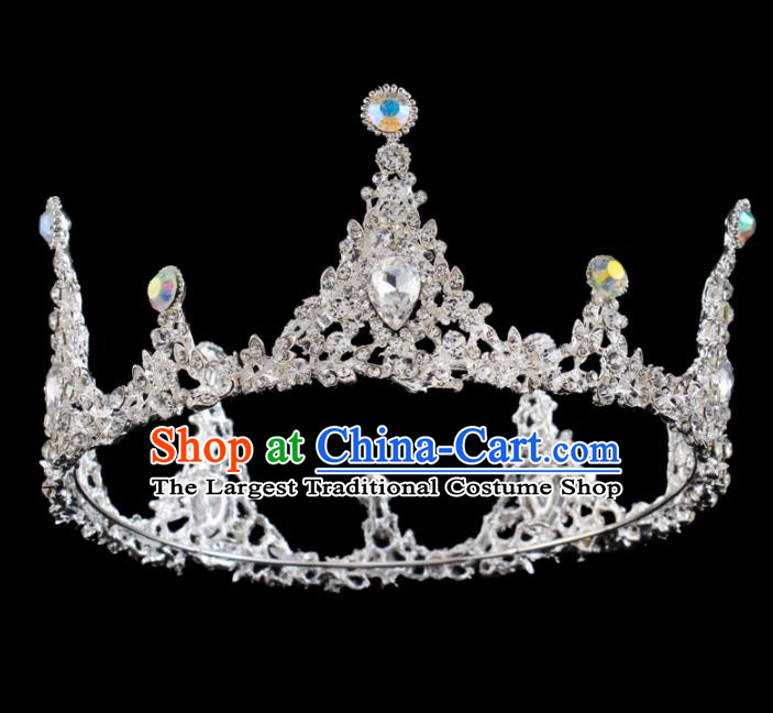 Top Grade Baroque Retro Royal Crown Bride Crystal Wedding Hair Accessories for Women