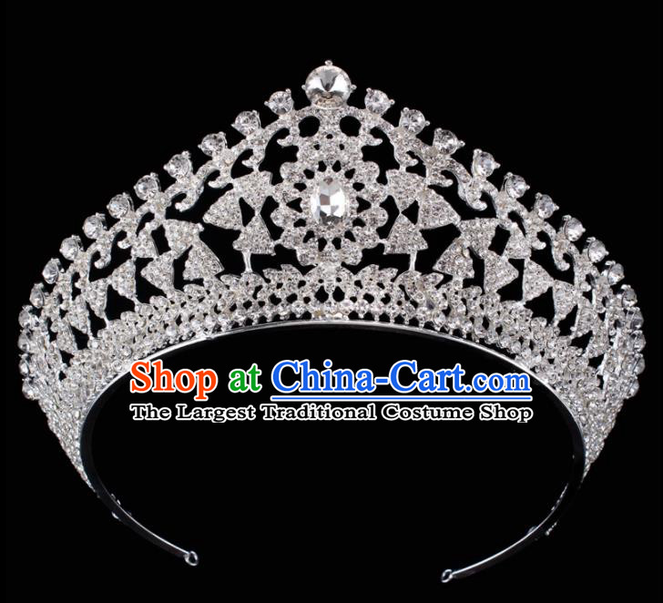 Top Grade Baroque Princess Retro Royal Crown Bride Crystal Wedding Hair Accessories for Women