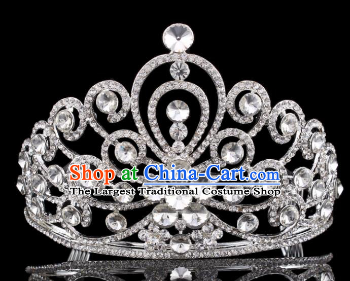 Handmade Wedding Bride Hair Accessories Baroque Princess Retro Rhinestone Royal Crown for Women