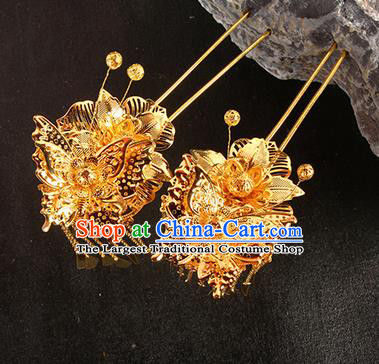 Chinese Traditional Handmade Hair Clips Hair Accessories Ancient Bride Hairpins for Women