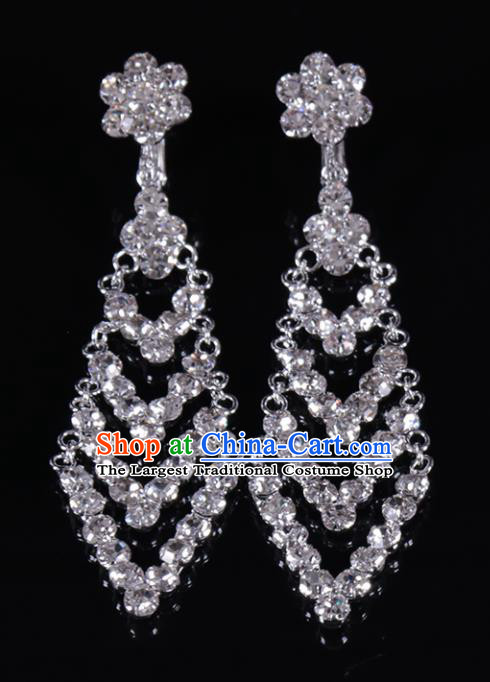 Chinese Traditional Peking Opera Diva Jewelry Accessories Crystal Earrings for Women