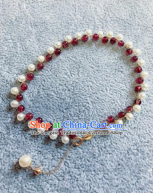 Top Grade Chinese Handmade Jewelry Accessories Bracelet Traditional Garnet Bangle for Women