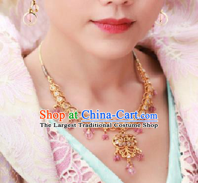 Chinese Traditional Handmade Hanfu Necklace Ancient Queen Necklet for Women