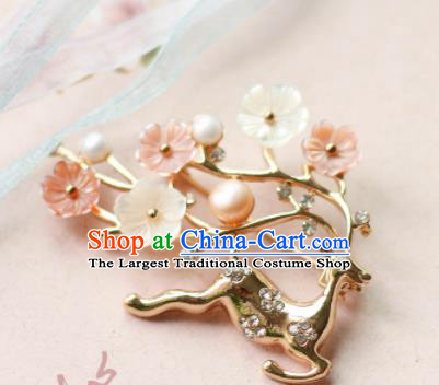 Traditional Chinese Handmade Brooch Ancient Deer Breastpin Accessories for Women