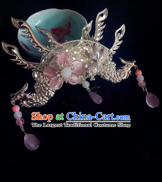 Chinese Handmade Ancient Phoenix Hair Crown Hair Accessories Hanfu Tassel Hairpins for Women