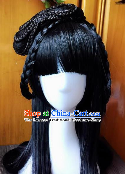 Chinese Ancient Hanfu Wigs Sheath Hair Accessories Traditional Princess Chignon for Women