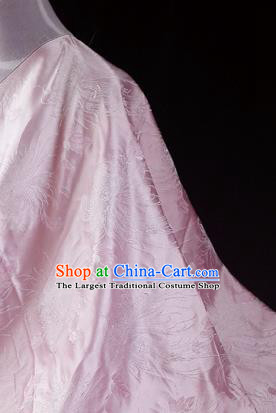 Asian Chinese Traditional Tang Suit Fabric Pink Brocade Silk Material Classical Chrysanthemum Pattern Design Drapery
