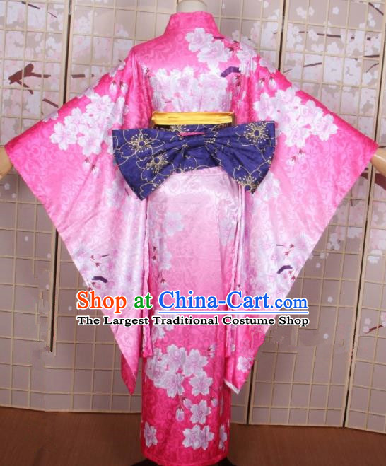 Asian Japanese Traditional Cosplay Costumes Ancient Yokime Furisode Kimono Yukata Clothing for Women