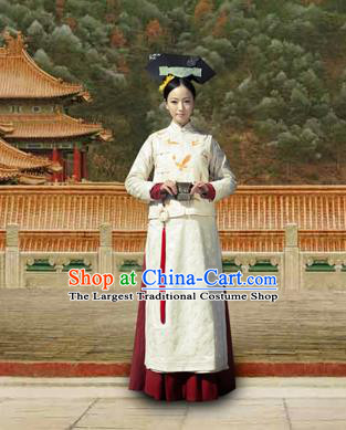 Chinese Traditional Costumes Ancient Qing Dynasty Princess Embroidered Clothing for Women
