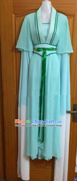 Chinese Traditional Beijing Opera Maidservants Green Dress Ancient Mui Tsai Costumes for Poor
