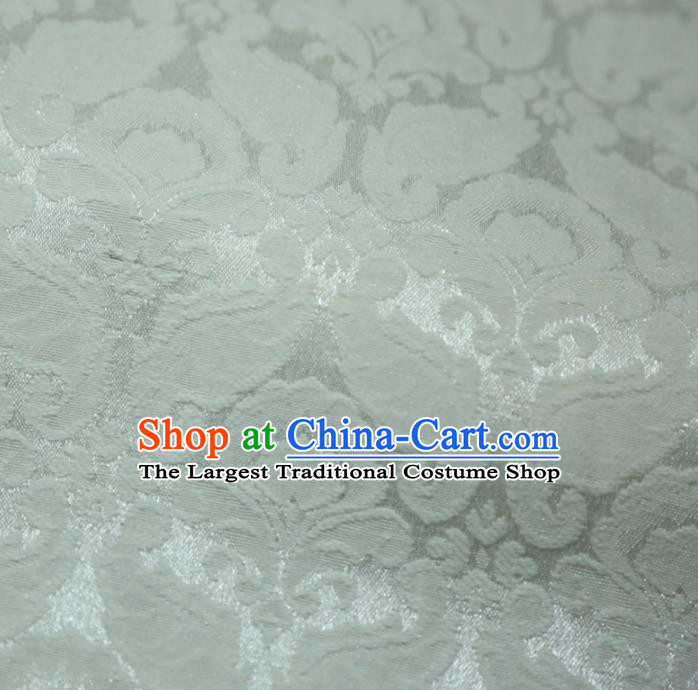 Chinese Royal White Brocade Palace Pattern Satin Traditional Silk Fabric Chinese Fabric Asian Material