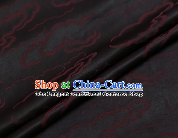 Chinese Traditional Brocade Fabric Palace Red Clouds Pattern Satin Plain Cheongsam Silk Drapery