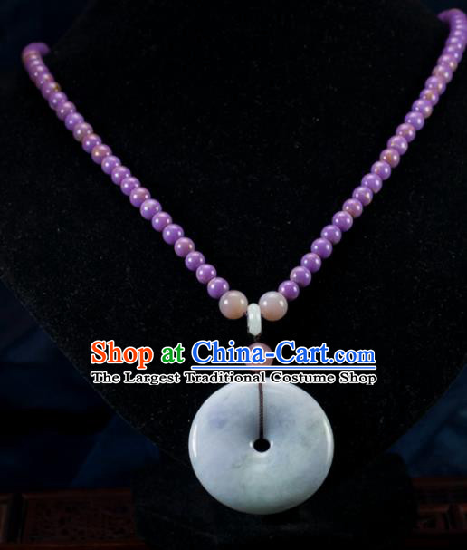 Chinese Traditional Jewelry Accessories Necklace Ancient Hanfu Jadeite Necklet for Women