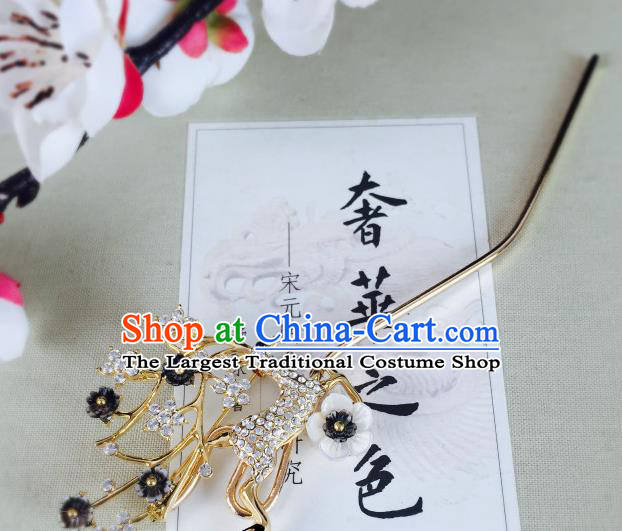 Chinese Classical Crystal Deer Hairpins Traditional Ancient Hair Clip for Women