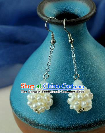 Chinese Traditional Jewelry Accessories Ancient Hanfu Pearls Earrings for Women