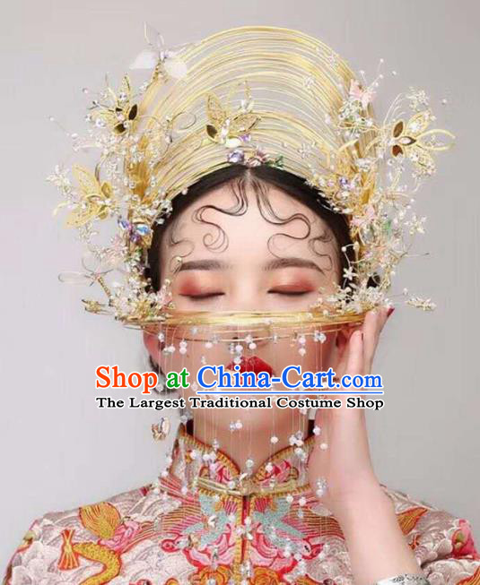 Chinese Traditional Wedding Phoenix Coronet Ancient Bride Hair Accessories Hairpins for Women