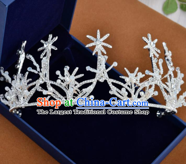 Handmade Bride Crystal Hair Accessories Wedding Royal Crown for Women