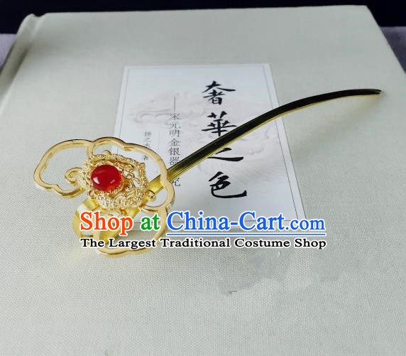 Chinese Classical Golden Hairpins Wedding Hair Accessories Traditional Ancient Hair Clip for Women