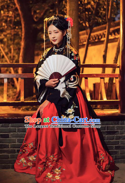 Chinese Ming Dynasty Hanfu Dress Traditional Ancient Princess Embroidered Costumes for Women