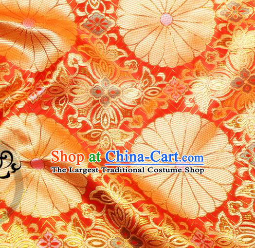 Chinese Traditional Red Brocade Silk Fabric Material Classical Pattern Design Satin Drapery