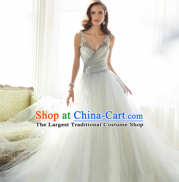 Handmade Bride Wedding Dress Fancy Formal Dress Wedding Gown for Women