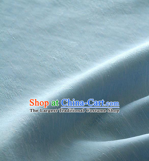 Asian Korean Traditional Light Blue Tough Silk Fabric Hanbok Silk Material